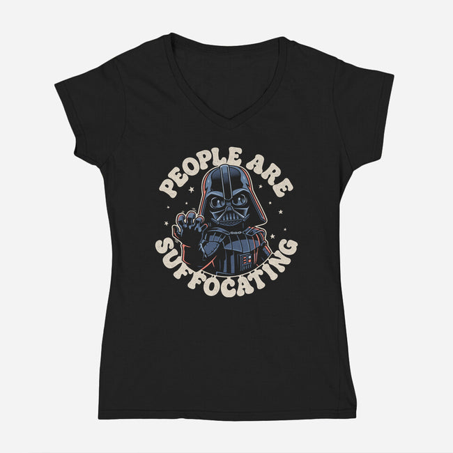 People Are Suffocating-Womens-V-Neck-Tee-Popnotic
