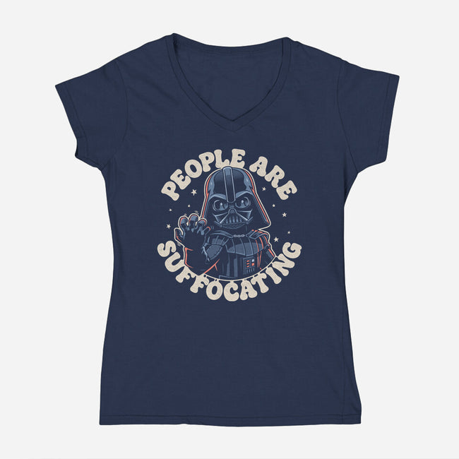 People Are Suffocating-Womens-V-Neck-Tee-Popnotic