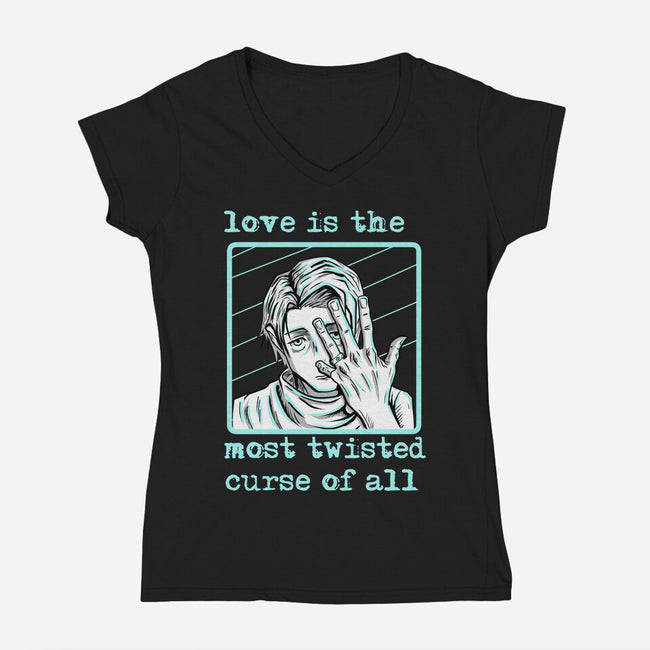 Curse Love-Womens-V-Neck-Tee-nickzzarto