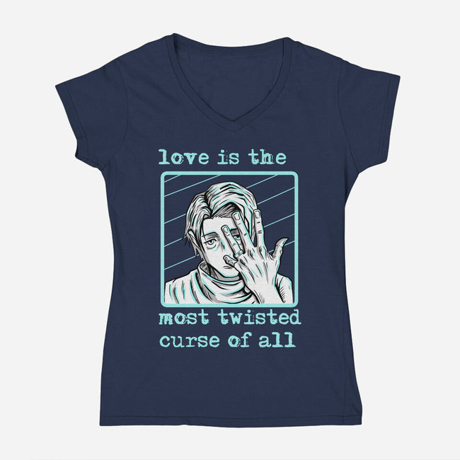 Curse Love-Womens-V-Neck-Tee-nickzzarto