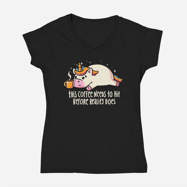 This Coffee Needs To Hit-Womens-V-Neck-Tee-koalastudio
