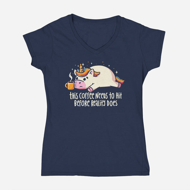 This Coffee Needs To Hit-Womens-V-Neck-Tee-koalastudio
