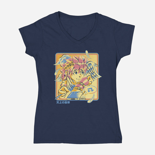 Celestial Melody-Womens-V-Neck-Tee-Henrique Torres