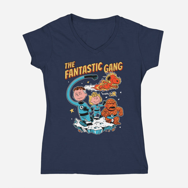 The Fantastic Gang-Womens-V-Neck-Tee-P1yu5h