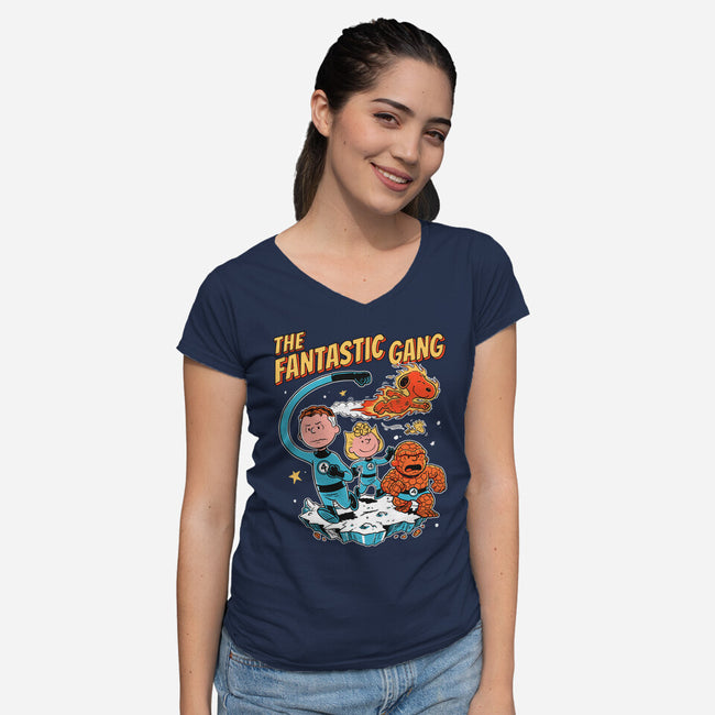The Fantastic Gang-Womens-V-Neck-Tee-P1yu5h