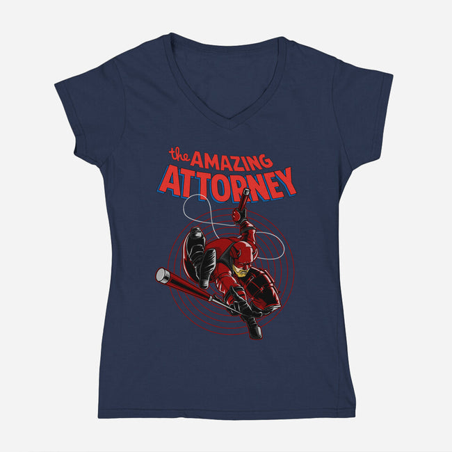 The Amazing Attorney-Womens-V-Neck-Tee-joerawks