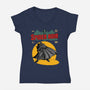 The Shadow Spider-Womens-V-Neck-Tee-joerawks