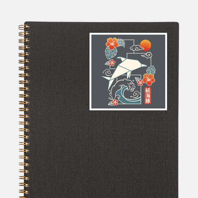 Origami Dolphin-None-Glossy-Sticker-NemiMakeit
