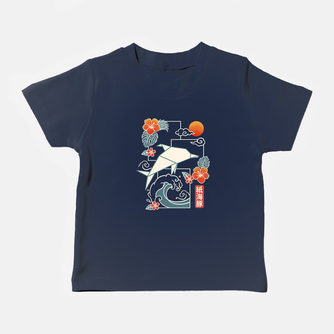 Origami Dolphin-Baby-Basic-Tee-NemiMakeit
