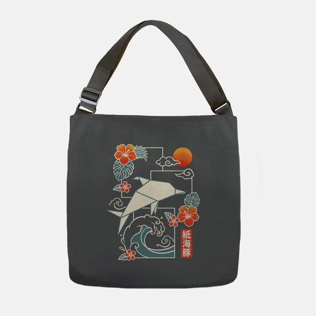 Origami Dolphin-None-Adjustable Tote-Bag-NemiMakeit