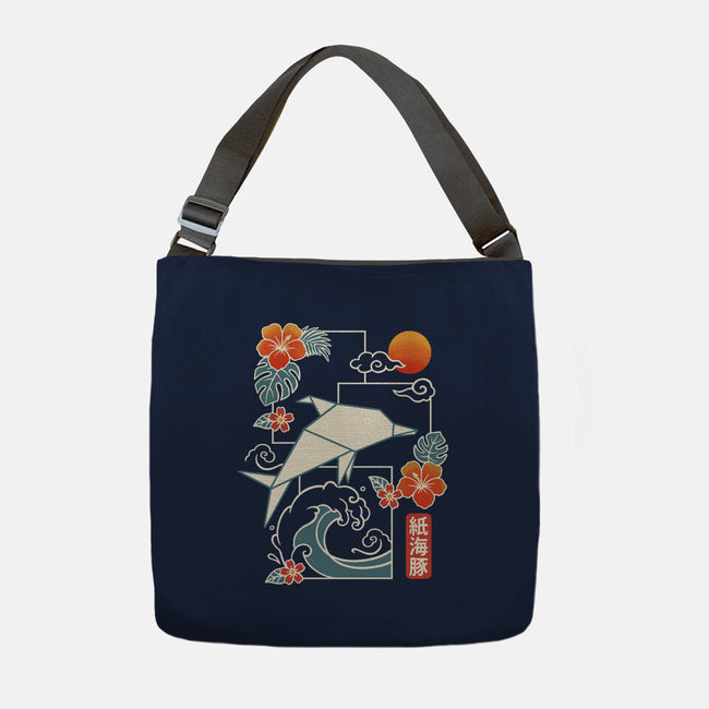 Origami Dolphin-None-Adjustable Tote-Bag-NemiMakeit