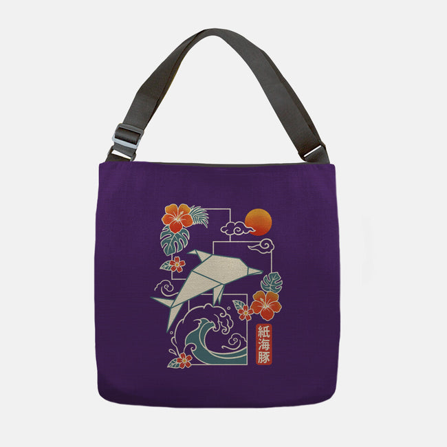 Origami Dolphin-None-Adjustable Tote-Bag-NemiMakeit