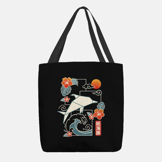Origami Dolphin-None-Basic Tote-Bag-NemiMakeit