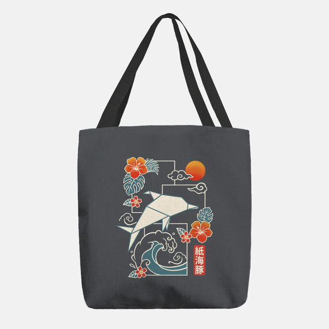 Origami Dolphin-None-Basic Tote-Bag-NemiMakeit