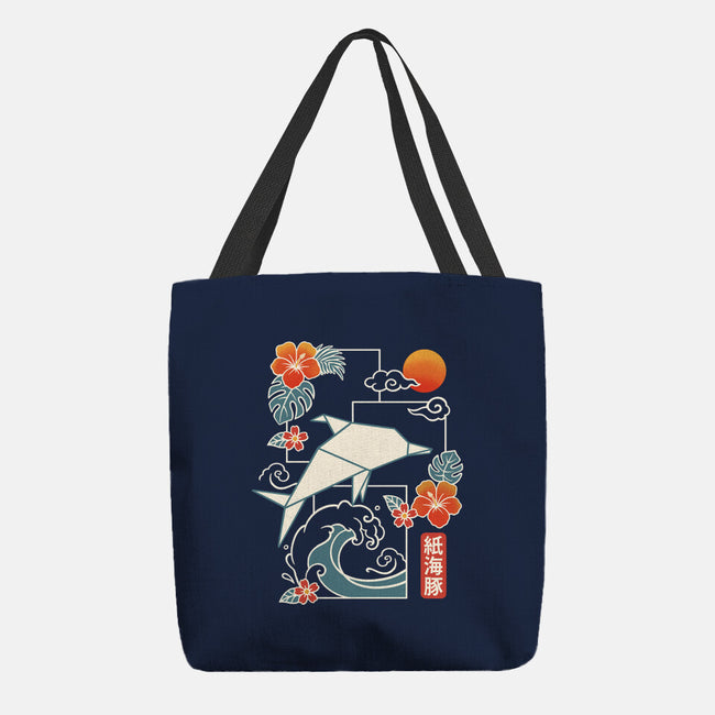 Origami Dolphin-None-Basic Tote-Bag-NemiMakeit
