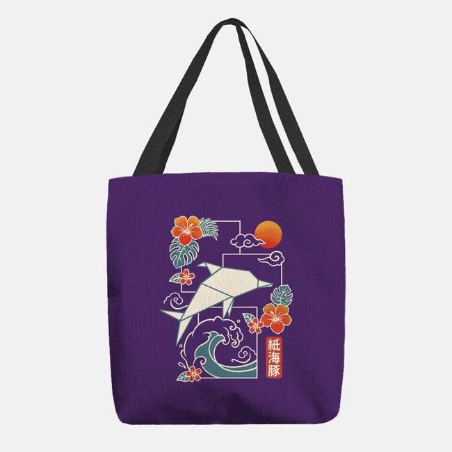 Origami Dolphin-None-Basic Tote-Bag-NemiMakeit
