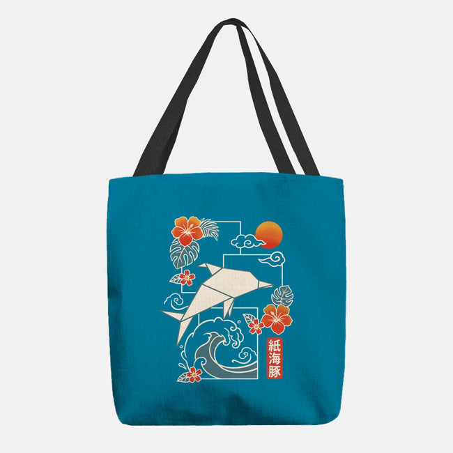 Origami Dolphin-None-Basic Tote-Bag-NemiMakeit