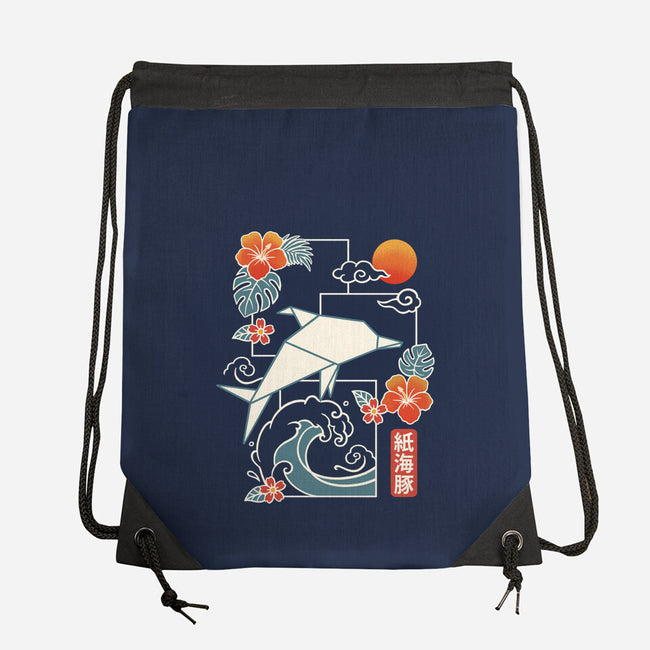 Origami Dolphin-None-Drawstring-Bag-NemiMakeit