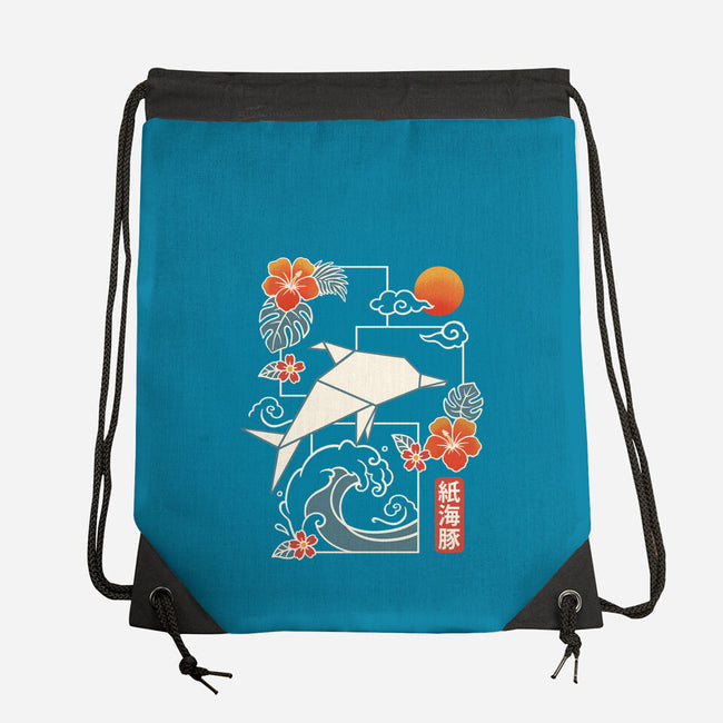 Origami Dolphin-None-Drawstring-Bag-NemiMakeit