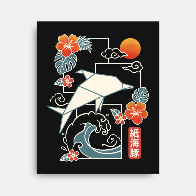 Origami Dolphin-None-Stretched-Canvas-NemiMakeit