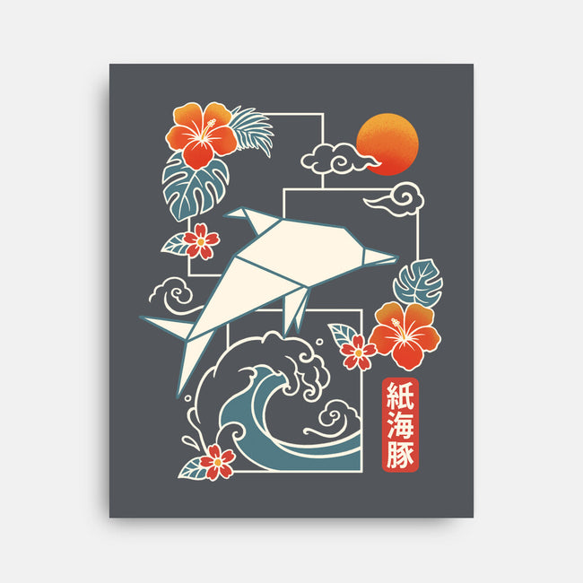 Origami Dolphin-None-Stretched-Canvas-NemiMakeit