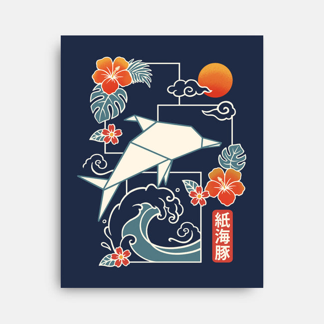 Origami Dolphin-None-Stretched-Canvas-NemiMakeit