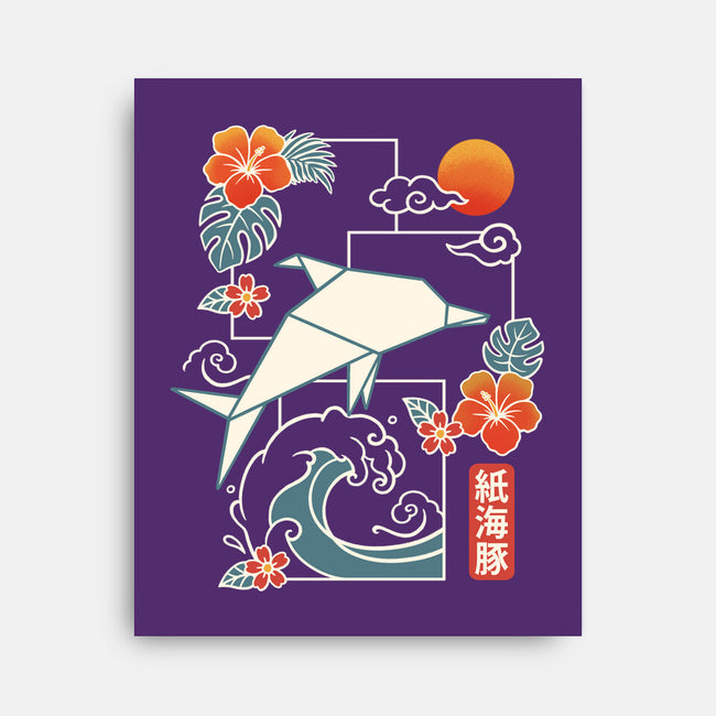 Origami Dolphin-None-Stretched-Canvas-NemiMakeit