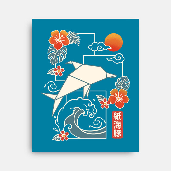 Origami Dolphin-None-Stretched-Canvas-NemiMakeit
