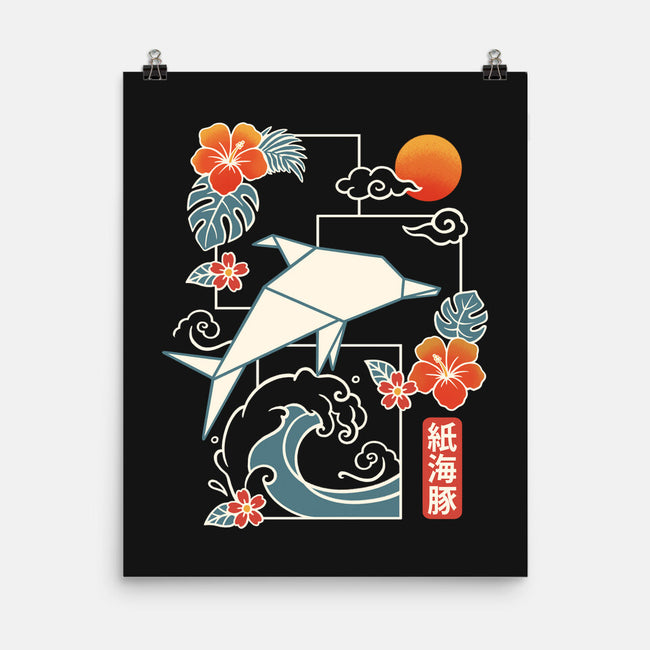 Origami Dolphin-None-Matte-Poster-NemiMakeit