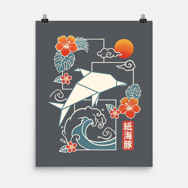 Origami Dolphin-None-Matte-Poster-NemiMakeit