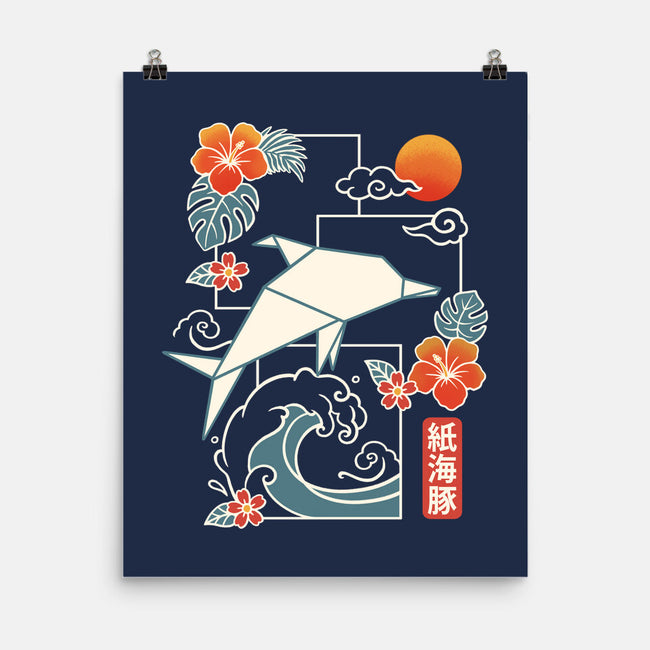 Origami Dolphin-None-Matte-Poster-NemiMakeit