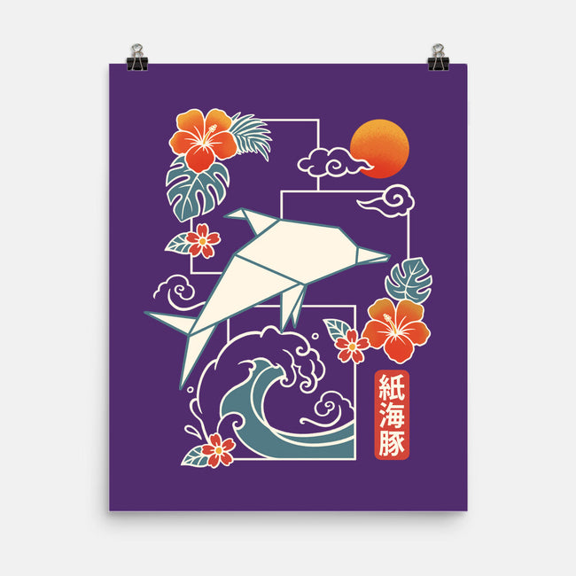 Origami Dolphin-None-Matte-Poster-NemiMakeit