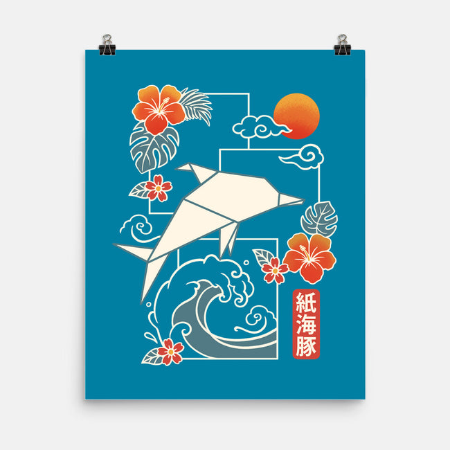 Origami Dolphin-None-Matte-Poster-NemiMakeit