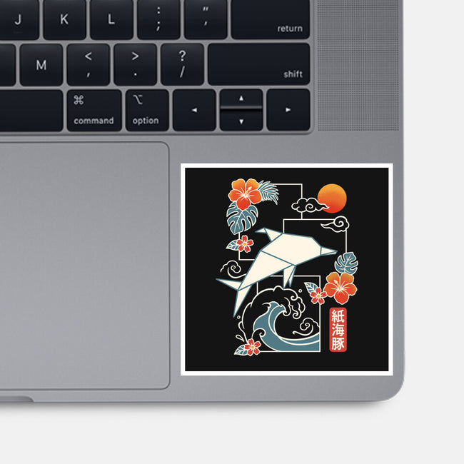 Origami Dolphin-None-Glossy-Sticker-NemiMakeit
