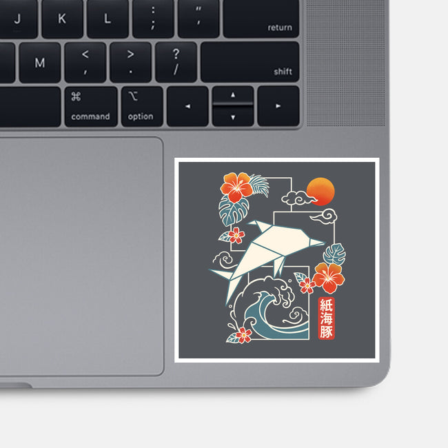 Origami Dolphin-None-Glossy-Sticker-NemiMakeit