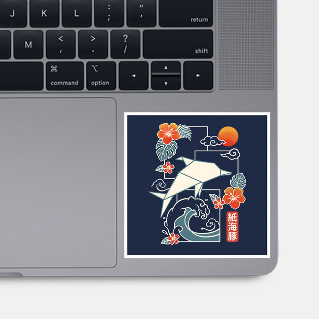 Origami Dolphin-None-Glossy-Sticker-NemiMakeit