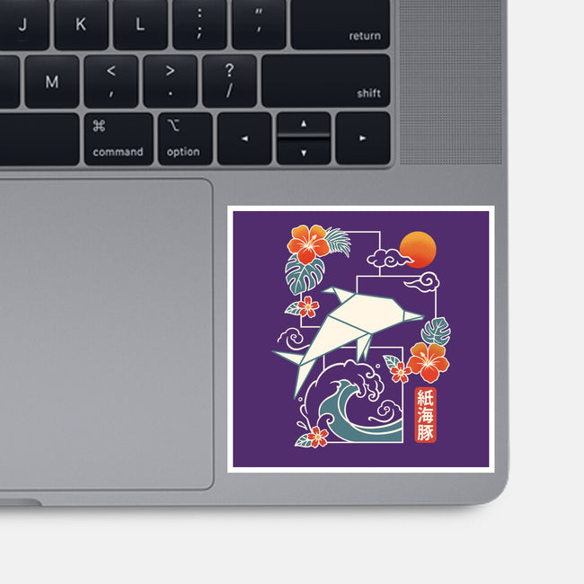 Origami Dolphin-None-Glossy-Sticker-NemiMakeit