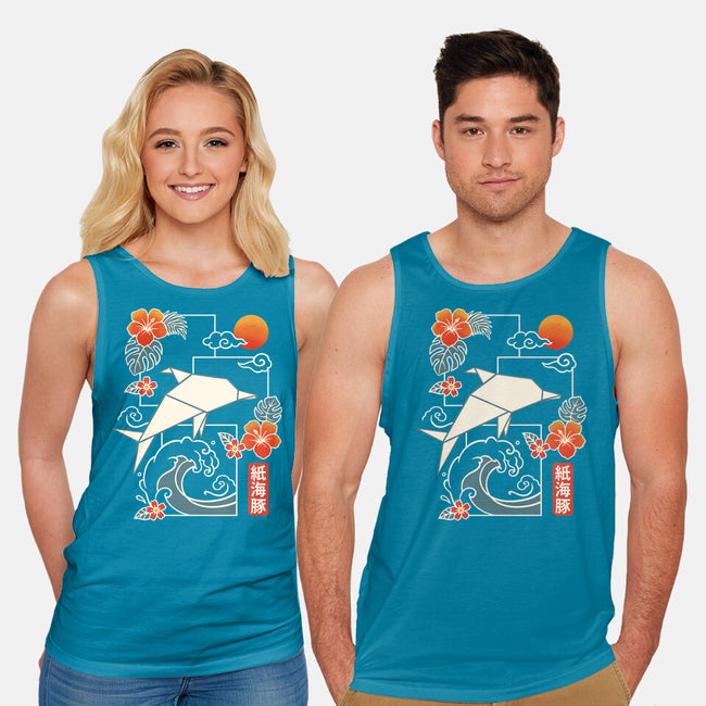 Origami Dolphin-Unisex-Basic-Tank-NemiMakeit