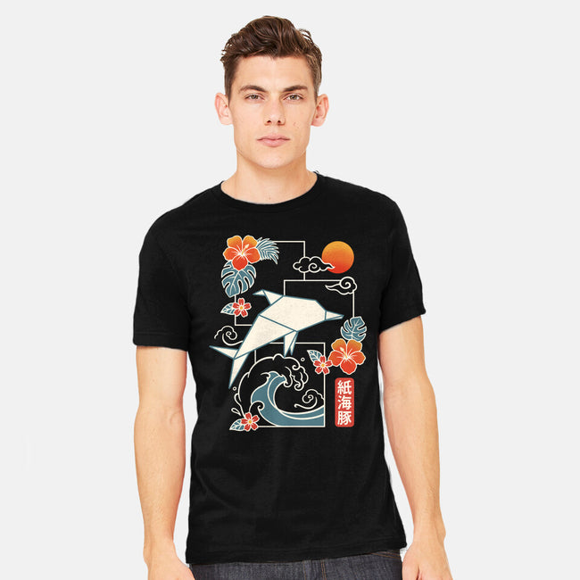 Origami Dolphin-Mens-Heavyweight-Tee-NemiMakeit