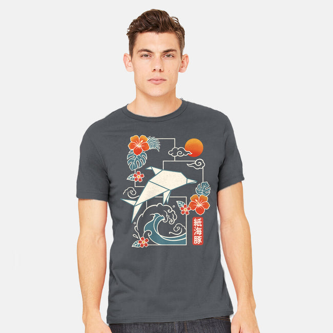Origami Dolphin-Mens-Heavyweight-Tee-NemiMakeit