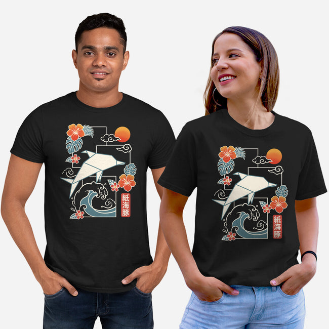 Origami Dolphin-Unisex-Basic-Tee-NemiMakeit