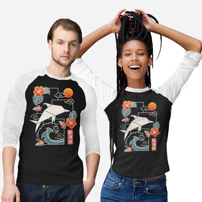 Origami Dolphin-Unisex-Baseball-Tee-NemiMakeit