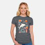 Origami Dolphin-Womens-Fitted-Tee-NemiMakeit