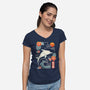 Origami Dolphin-Womens-V-Neck-Tee-NemiMakeit