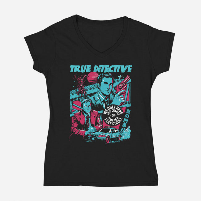 Two Police Officers-Womens-V-Neck-Tee-Diego Gurgell