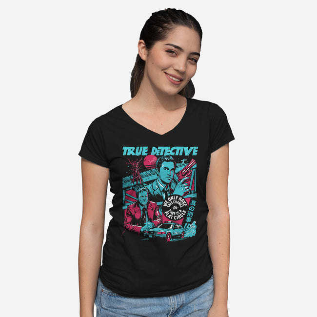 Two Police Officers-Womens-V-Neck-Tee-Diego Gurgell