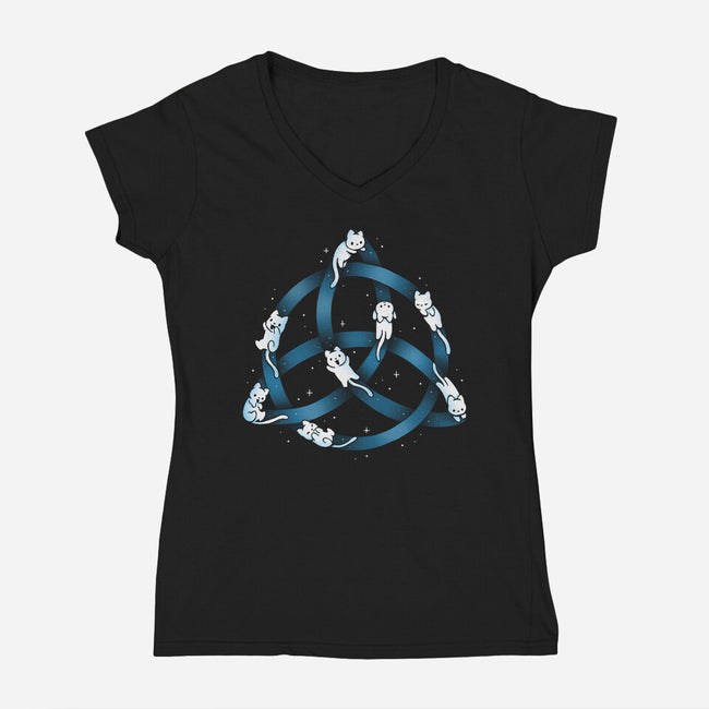 Celtic Kitten-Womens-V-Neck-Tee-Vallina84
