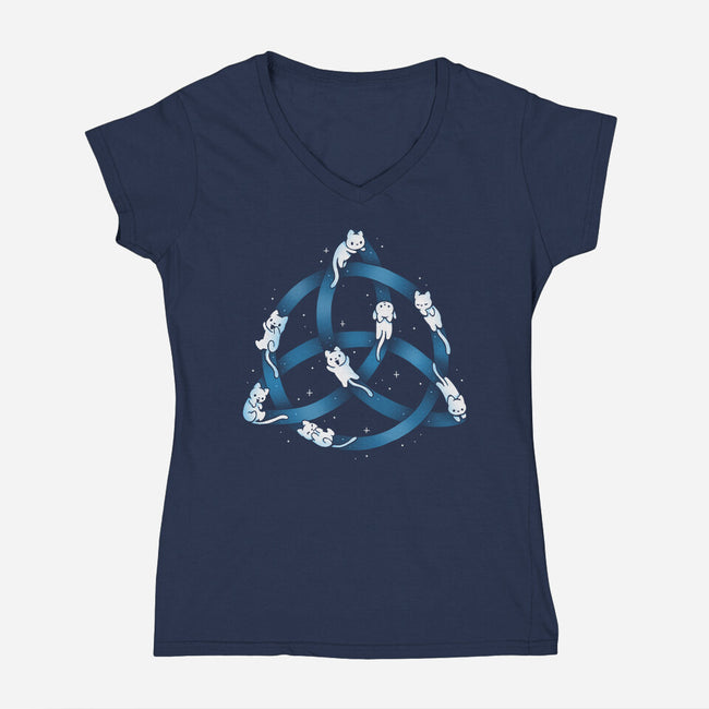 Celtic Kitten-Womens-V-Neck-Tee-Vallina84