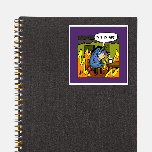 Stuffed Donkey Is Fine-None-Glossy-Sticker-Barbadifuoco