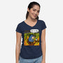 Stuffed Donkey Is Fine-Womens-V-Neck-Tee-Barbadifuoco